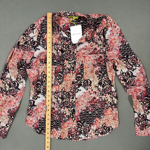 TELL YOUR FRIENDS Women's Western Shirt in Ines Size L Abstract Floral‎ - Picture 12 of 14